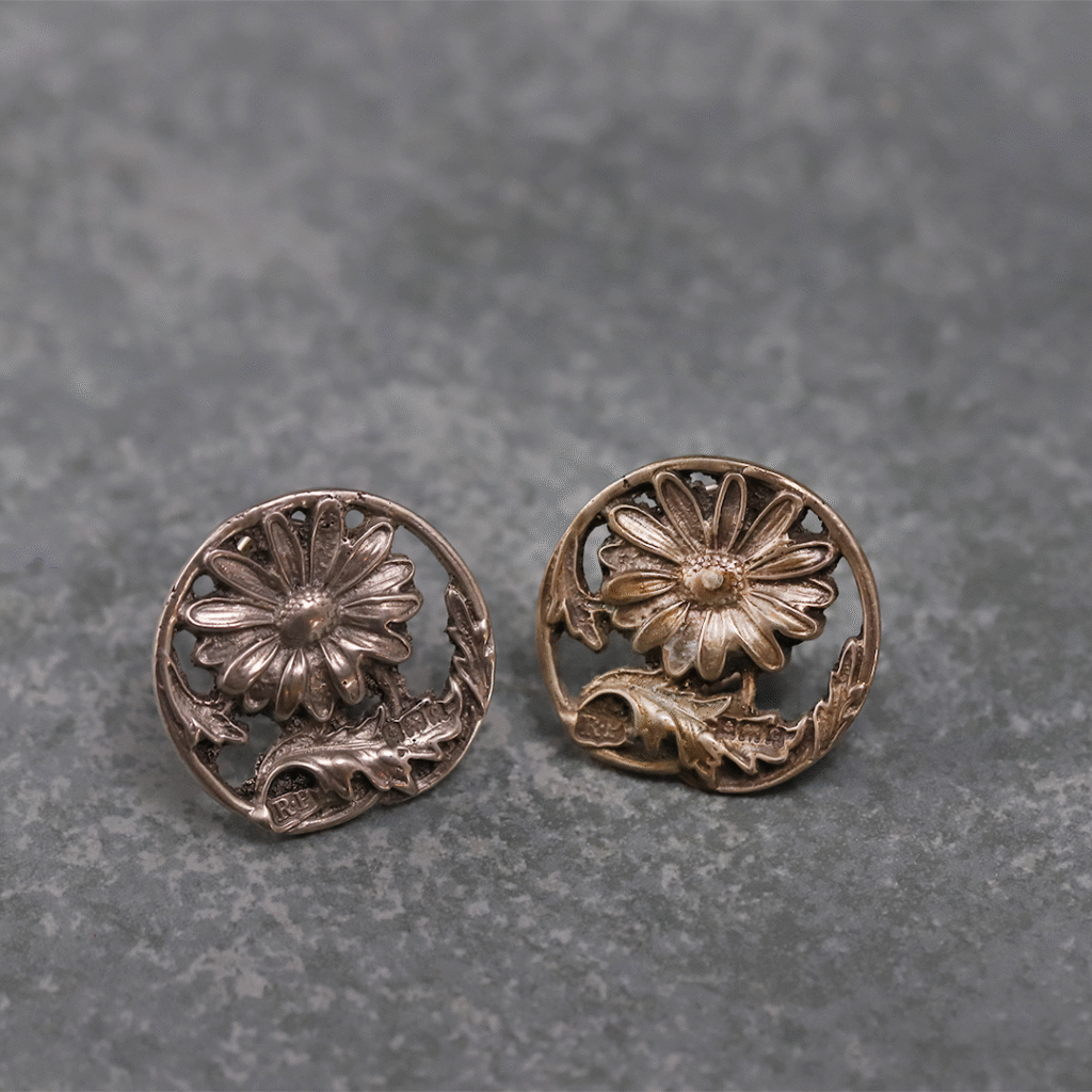 Pair Silver Art Nouveau Earrings