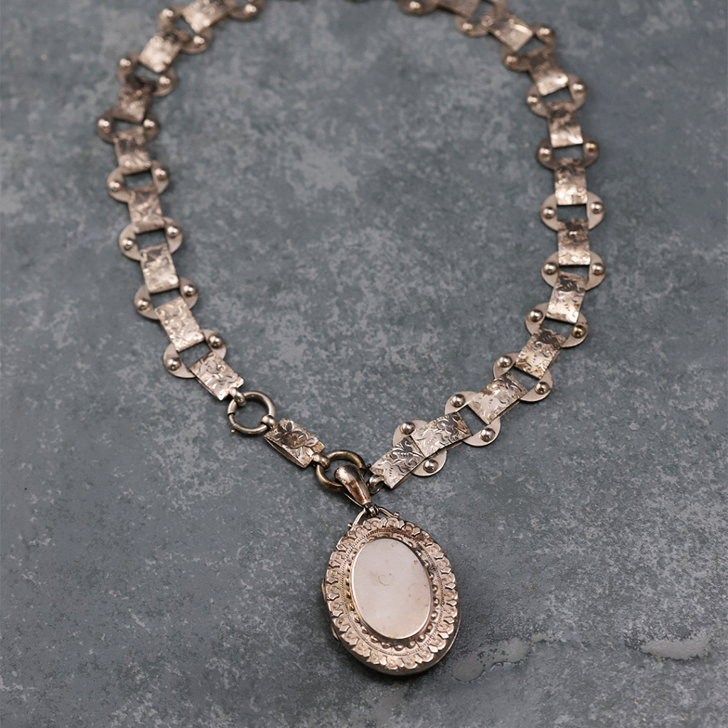 Victorian Silver Locket and Chain